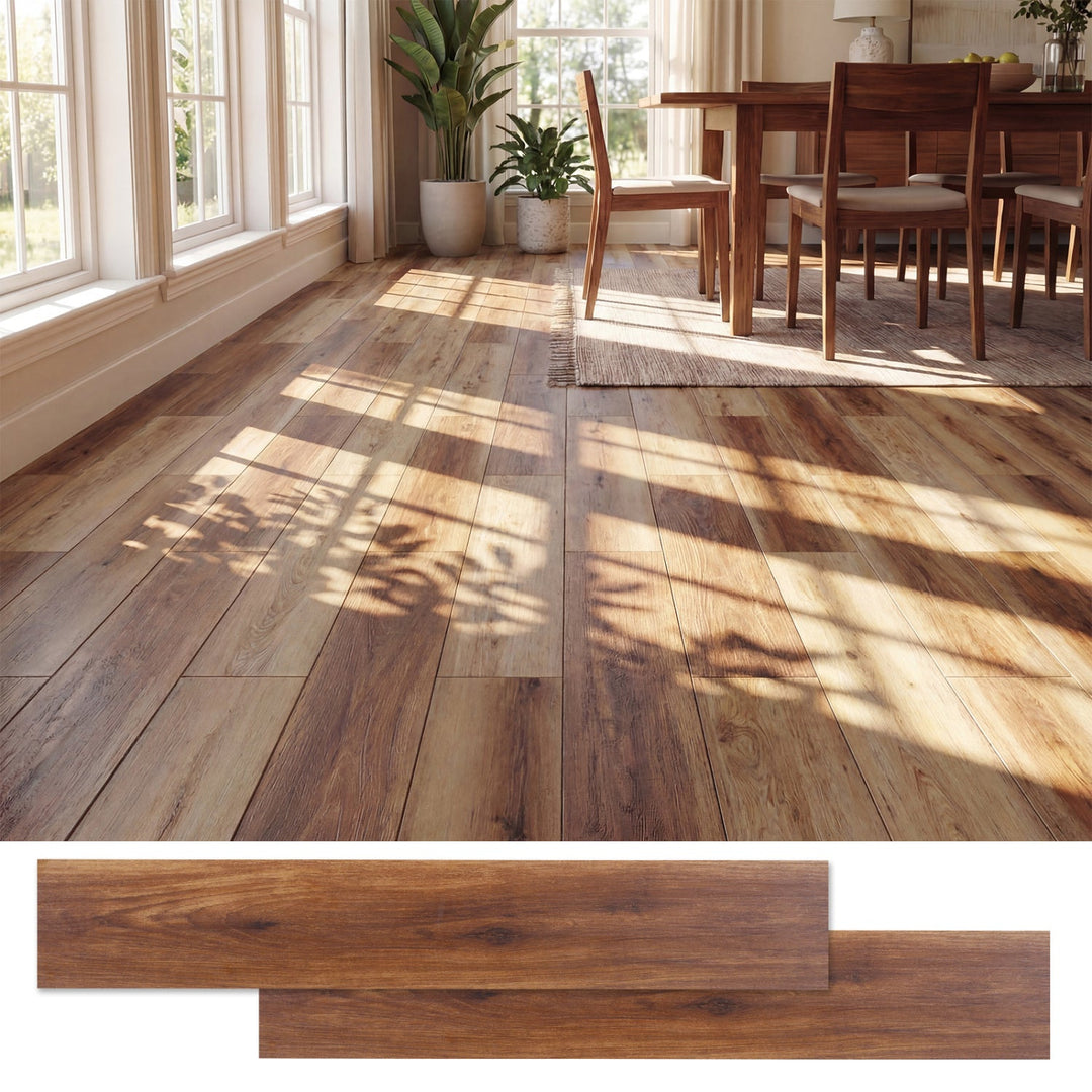 Set of 2 Floor Tile Vinyl Flooring Waterproof Vinyl Plank Flooring