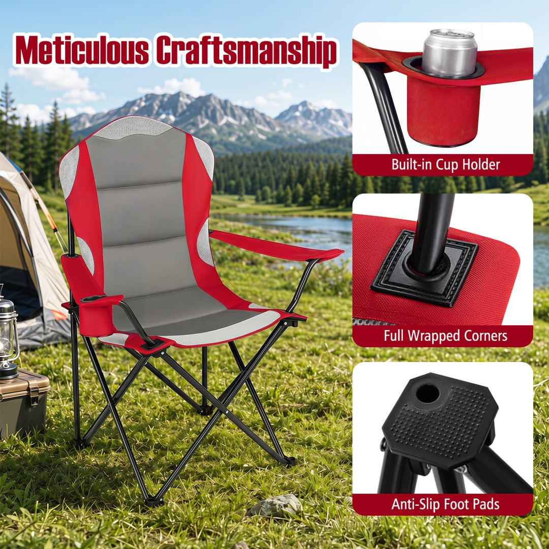 Folding Camping Chairs for Adults with Cup Holders (2-Pack)