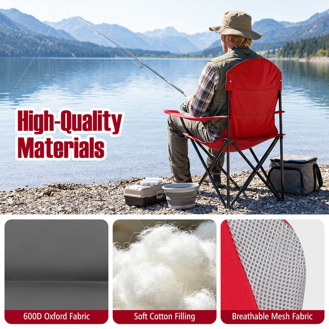 Folding Camping Chairs for Adults with Cup Holders (2-Pack)