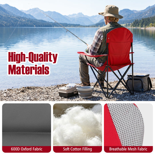 Folding Camping Chairs for Adults with Cup Holders (2-Pack)