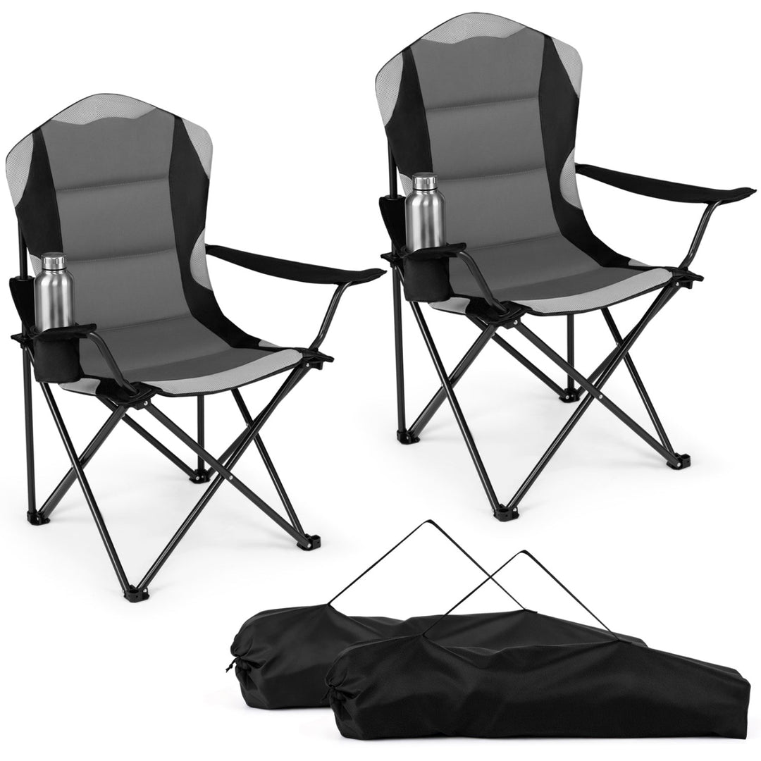 Folding Camping Chairs for Adults with Cup Holders (2-Pack)