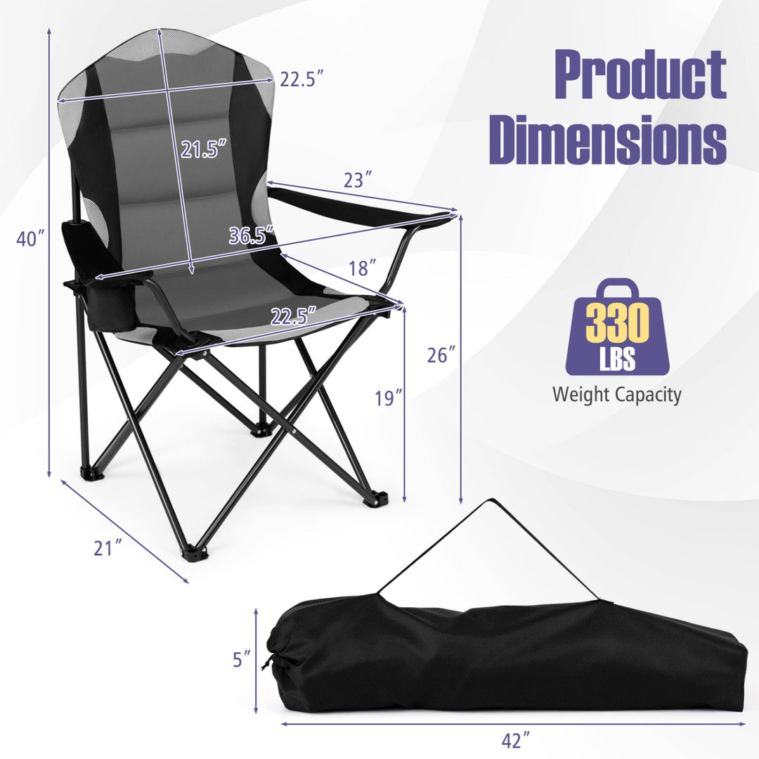Folding Camping Chairs for Adults with Cup Holders (2-Pack)