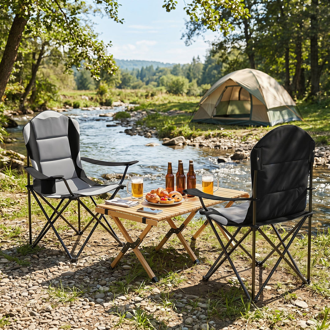 Folding Camping Chairs for Adults with Cup Holders (2-Pack)