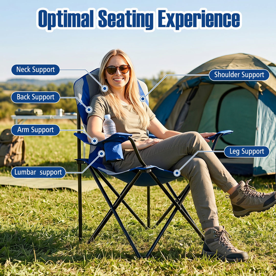 Folding Camping Chairs for Adults with Cup Holders (2-Pack)