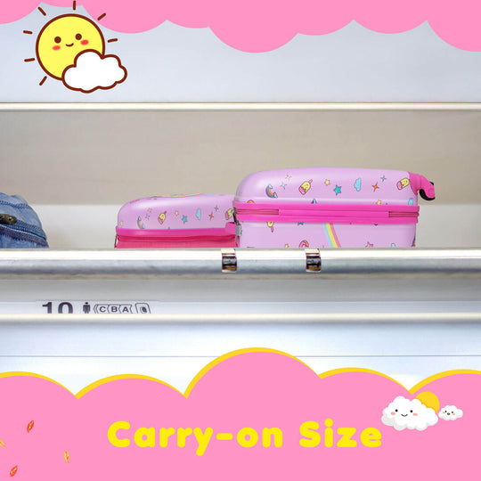 2 Pieces Kids Carry-on Luggage Set with 12 Inch Backpack
