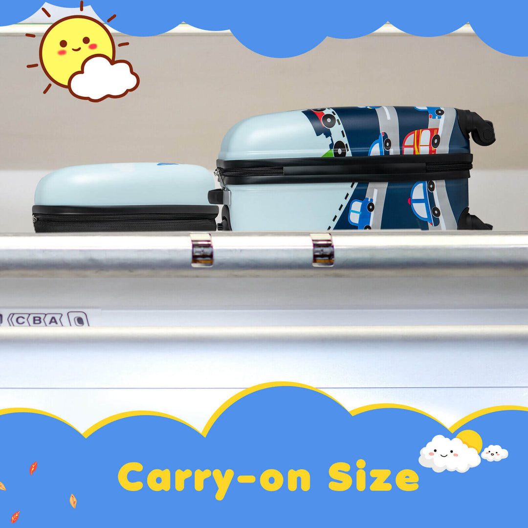 2 Pieces Kids Carry-on Luggage Set with 12 Inch Backpack