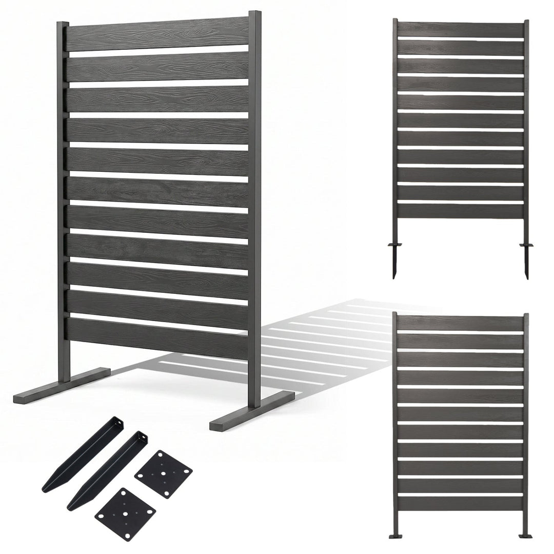 Outdoor Privacy Screen Fence 2-Pack 64" HIPS Slatted Panels