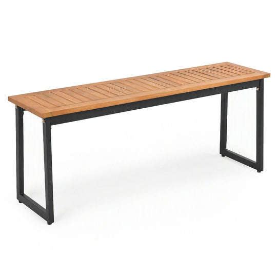 2-Seater Outdoor Dining Bench 800 LBS Max Load with Metal Legs