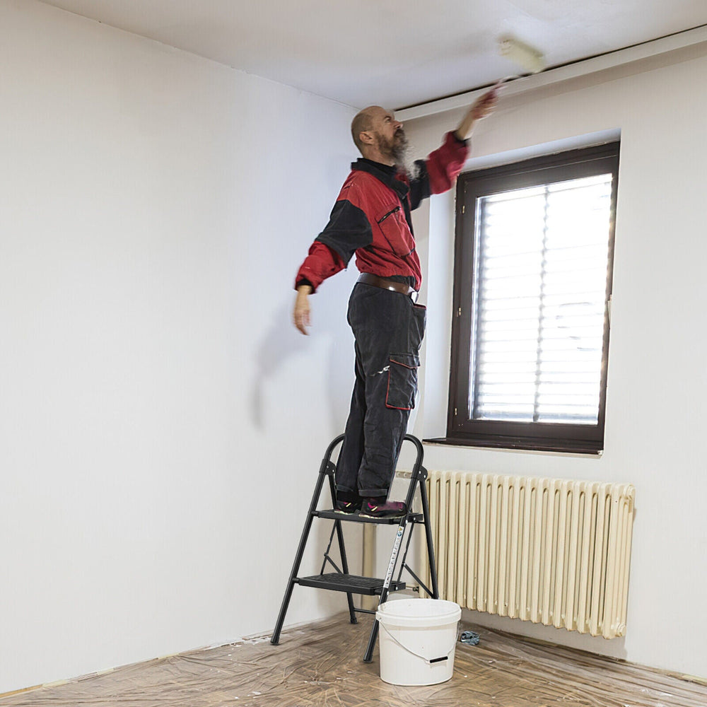 2-Step Folding Ladder with Wide Anti-Slip Pedal