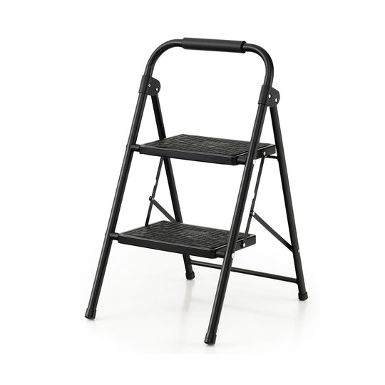 2-Step Folding Ladder with Wide Anti-Slip Pedal