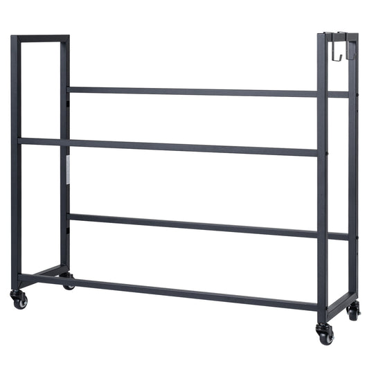 2-Tier Drink Crate Rack with 4 Universal Wheels for Beer and Water Kitchen and Bar