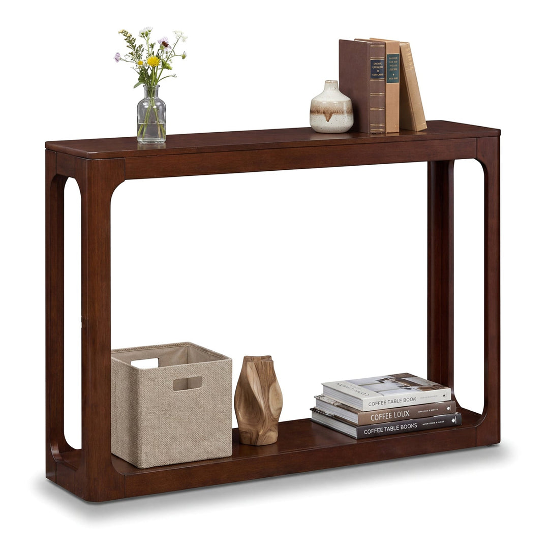 2-Tier Mid Century Wood Console Table with Storage Shelf