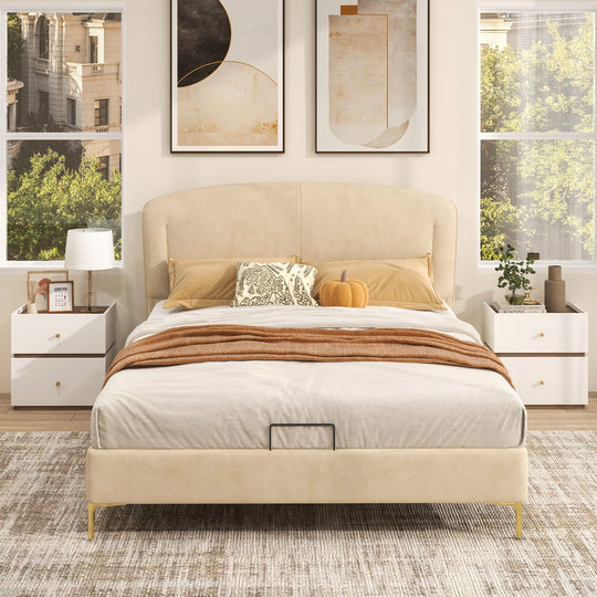 2-Drawer Modern Nightstand with Storage for Living Room Bedroom