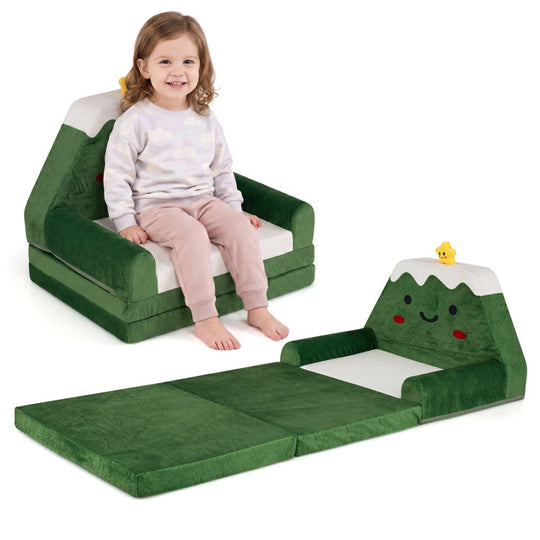 2-in-1 Convertible Kids Sofa to Lounger with Christmas Patterns