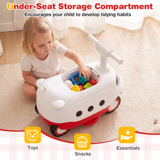 2-in-1 Ride On Push Car for Toddlers Ages 1-3 Years