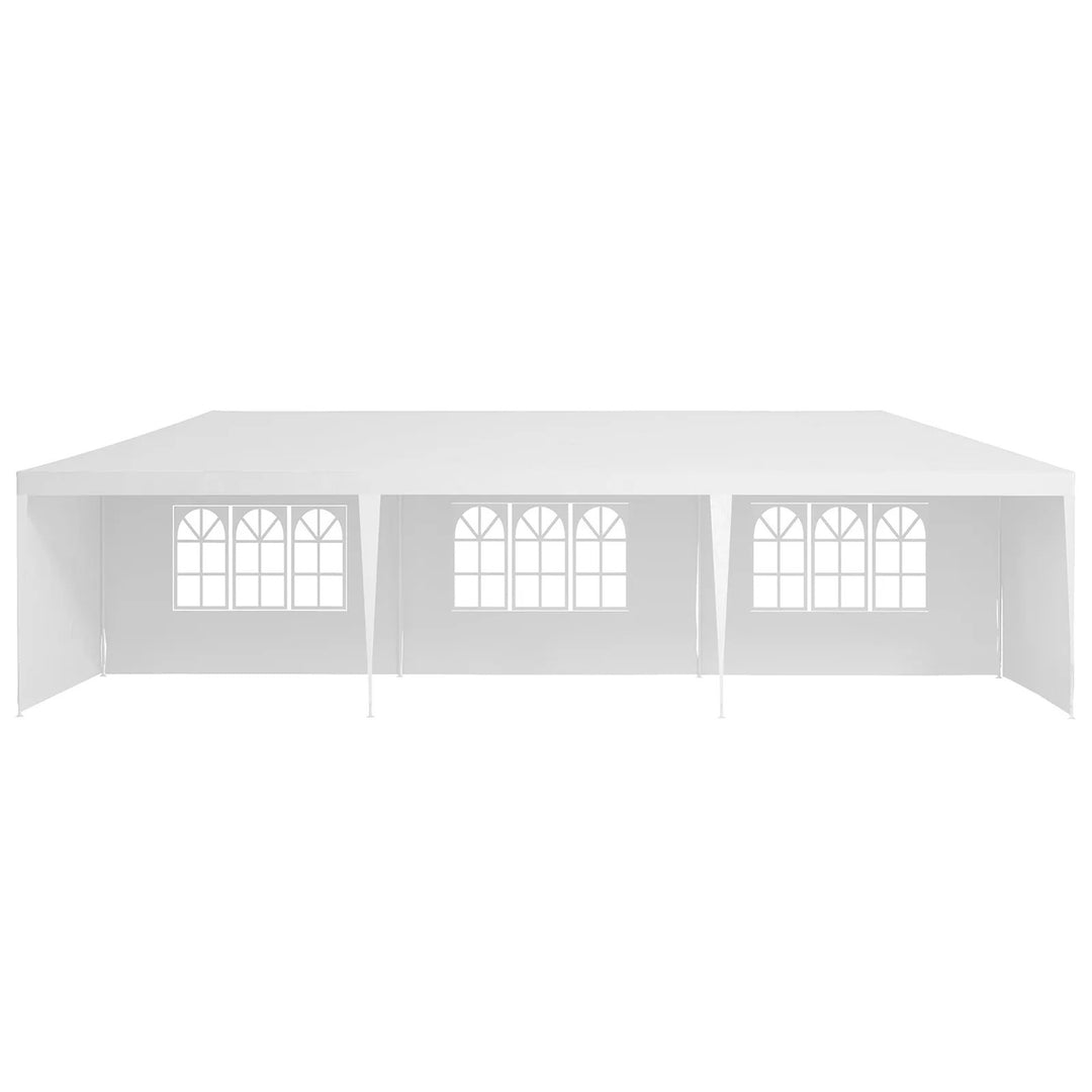 30′L × 10′W × 8.2′H Outdoor Waterproof Canopy Gazebo Patio Party Tent with 3 Window Sidewalls, 2 Zipper Walls for Weddin