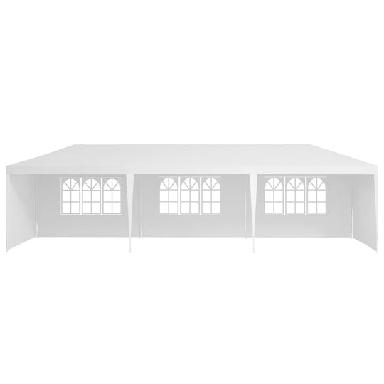 30′L × 10′W × 8.2′H Outdoor Waterproof Canopy Gazebo Patio Party Tent with 3 Window Sidewalls, 2 Zipper Walls for Weddin