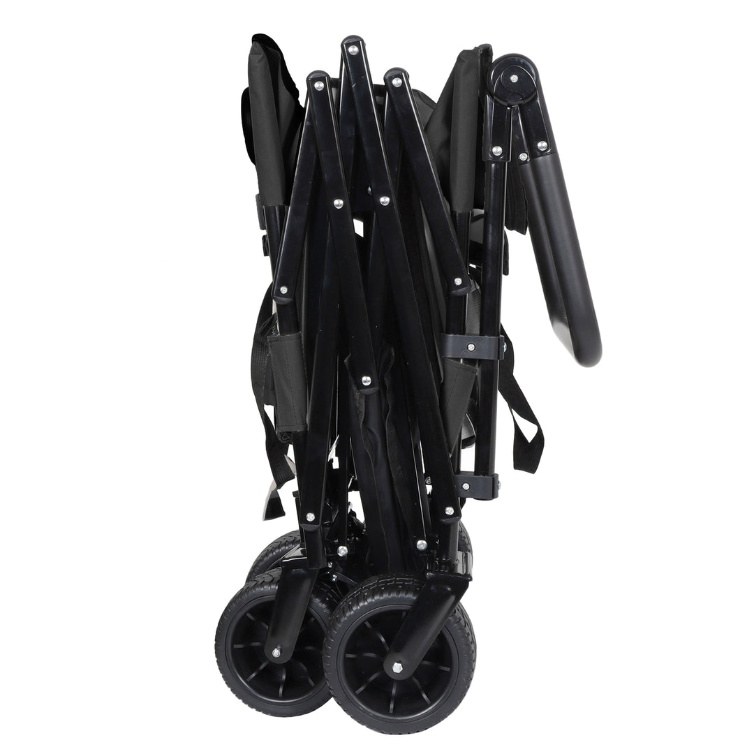 Folding Wagon Cart with Bench Seat & Canopy, 500lbs Capacity