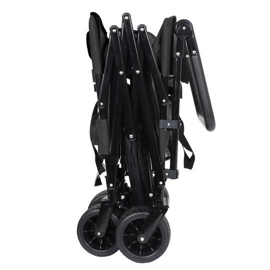 Folding Wagon Cart with Bench Seat & Canopy, 500lbs Capacity