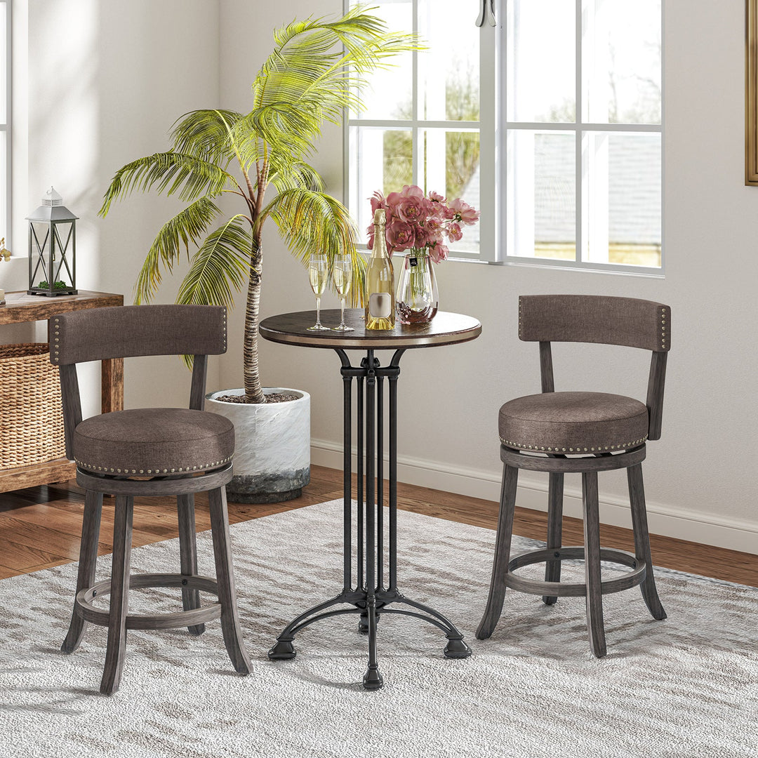 Counter Height Swivel Bar Stools Set of 2 - 24 & 29 Inch
