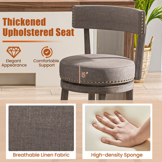 Counter Height Swivel Bar Stools Set of 2 - 24 & 29 Inch