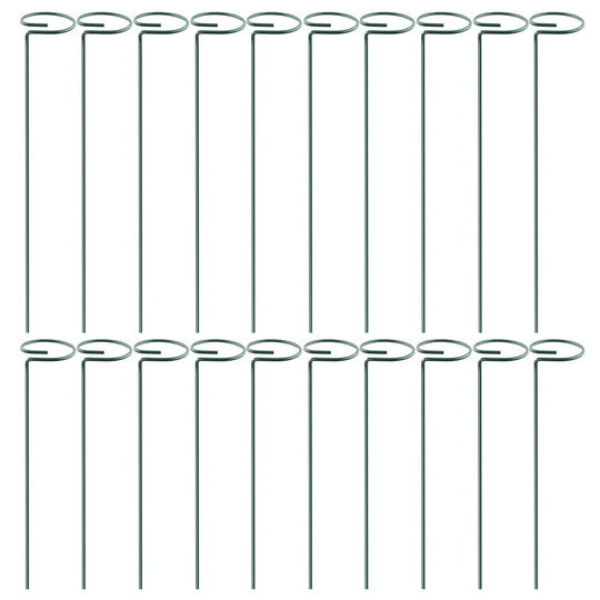 10Pcs 10in Plant Support Stakes Garden Flower Single Stem Support Stake Iron Plant Cage Support Ring For Tomatoes Orchid Lily Peony Rose Flower Amaryl