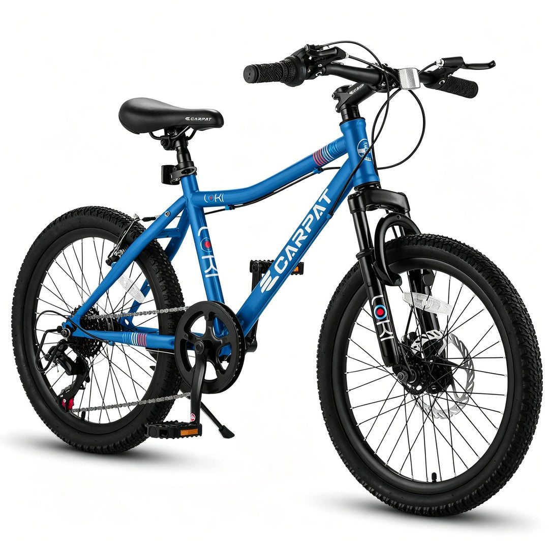 Forbidden to Sell on Temu 20 Inch Kids Mountain Bike, 7-Speed Boys Girls Bicycle with Front Suspension, Disc & V-Brake, 