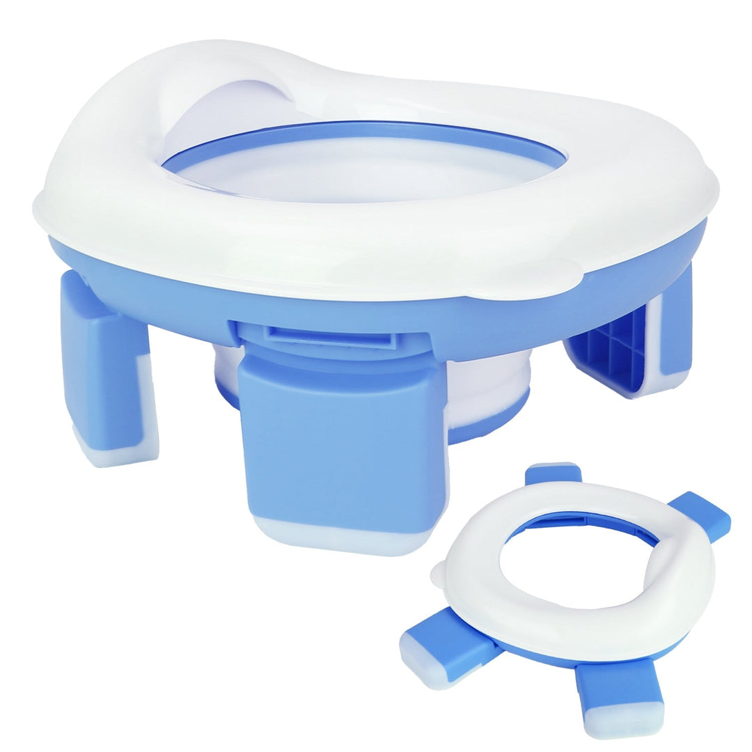 Portable Toddler Potty Toilet Foldable Potty Training Seat Cover with Splash Guard Include Storage Bag 20Psc Potty Bags Baby Toilet Trainer for Indoor