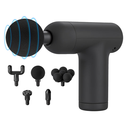 Mini Massage Gun with 6 Speeds and 5 Interchangeable Heads