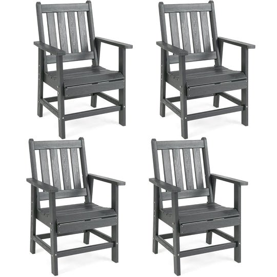 Set of 4 Patio Dining Chairs with Wide Armrests