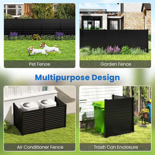 Freestanding 48 x 48 Inch Air Conditioner Fence with Metal Ground Stakes