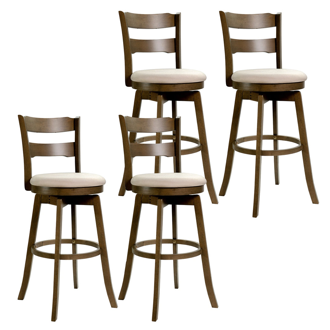 30.5 Inch Swivel Barstools with Backrest & Upholstered Seat
