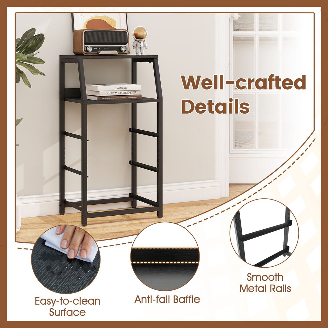 30.5 Inch Tall Nightstand with 3 Fabric Drawers and 2 Spacious Open Shelves