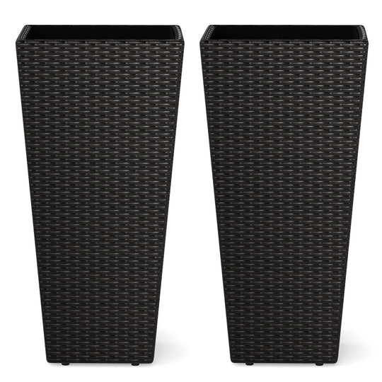 30 Inch Modern Decorative Planter Pots Set of 2 with Open-ended Base
