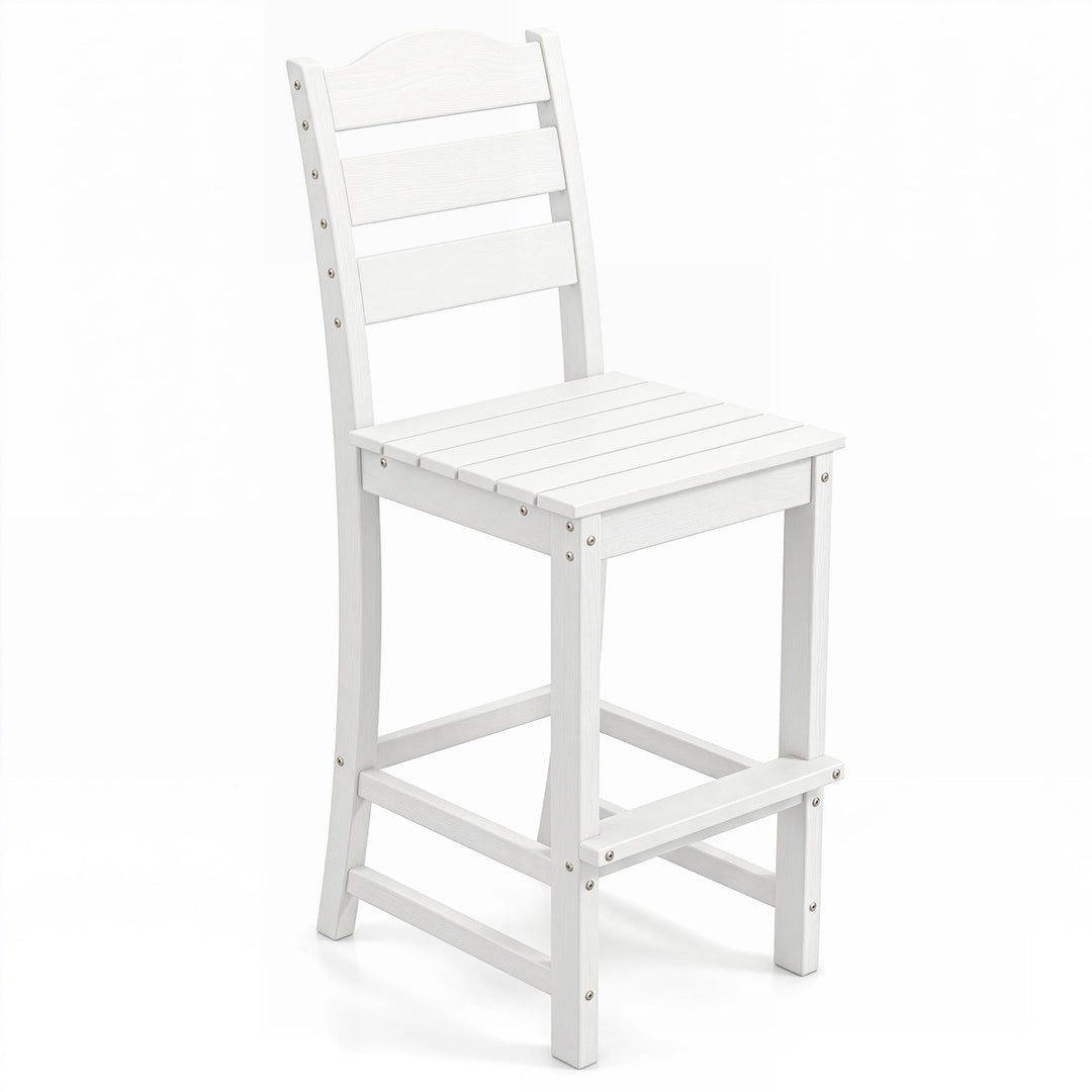 Counter Height Bar Stool with Back and Footrest - 30 Inch