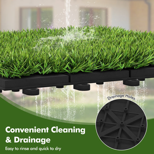 30 PCS Interlocking Artificial Grass Tiles