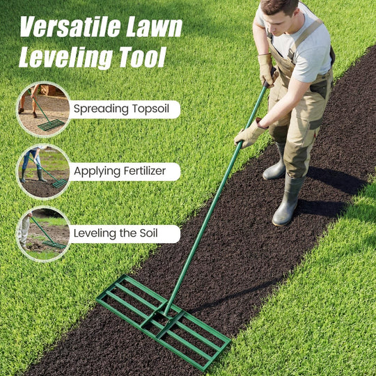 30 x 10 Inch Heavy Duty Lawn Level Tool with 69 Inch Handle