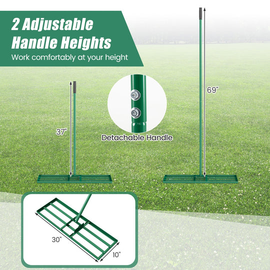 30 x 10 Inch Heavy Duty Lawn Level Tool with 69 Inch Handle