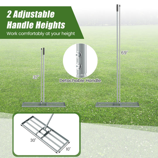 30 x 10 Inch Heavy Duty Lawn Level Tool with 69 Inch Handle