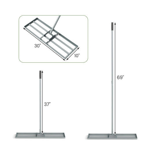 30 x 10 Inch Heavy Duty Lawn Level Tool with 69 Inch Handle