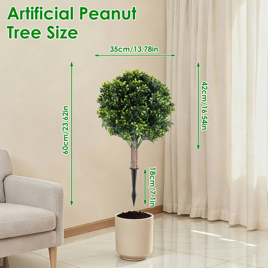 2-Pack UV-Resistant Faux Boxwood Topiary Trees