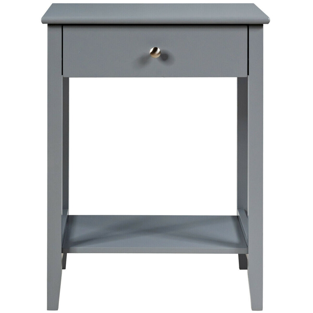 Wooden Nightstand End Table Storage Display