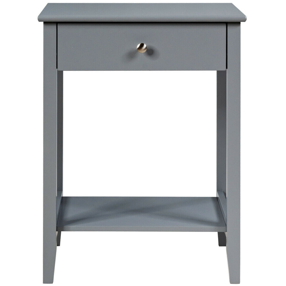 Wooden Nightstand End Table Storage Display