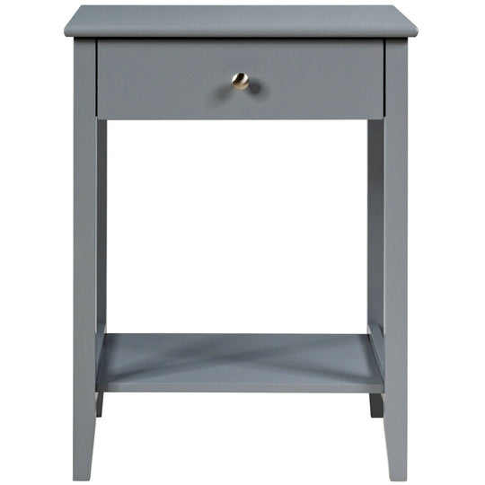 Wooden Nightstand End Table Storage Display