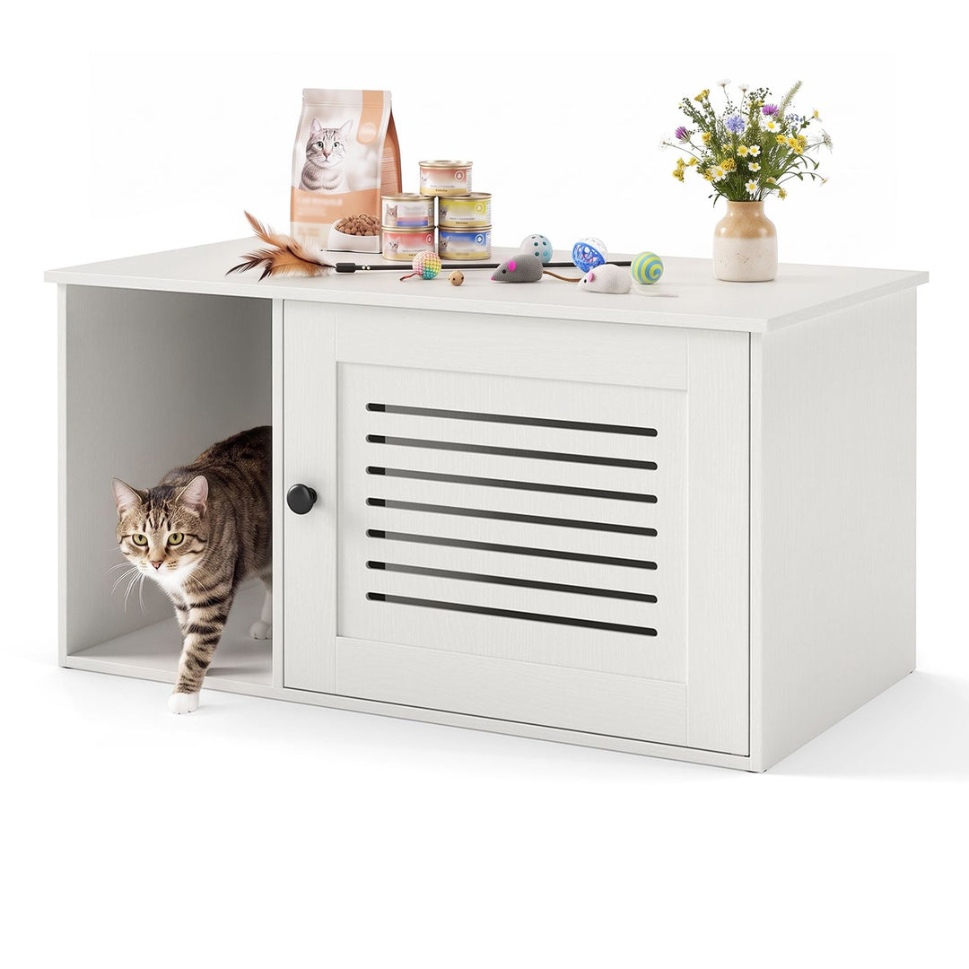 31.5" Cat Litter Box Enclosure with Side Entrance for Indoor Cats