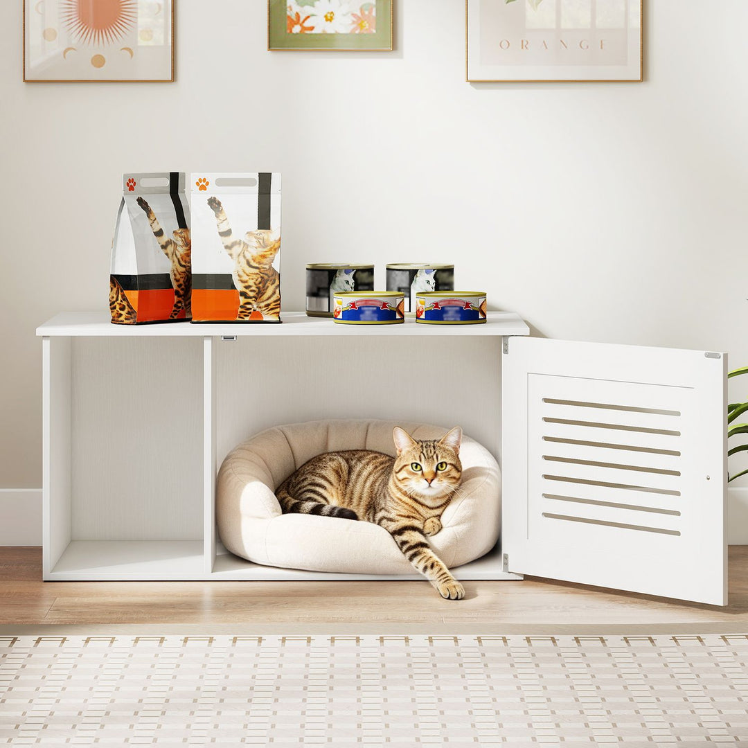 31.5" Cat Litter Box Enclosure with Side Entrance for Indoor Cats
