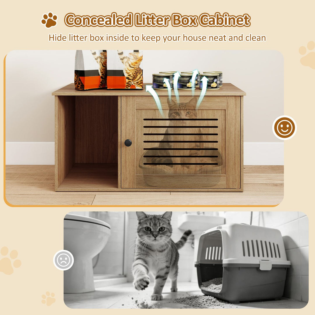 31.5" Cat Litter Box Enclosure with Side Entrance for Indoor Cats