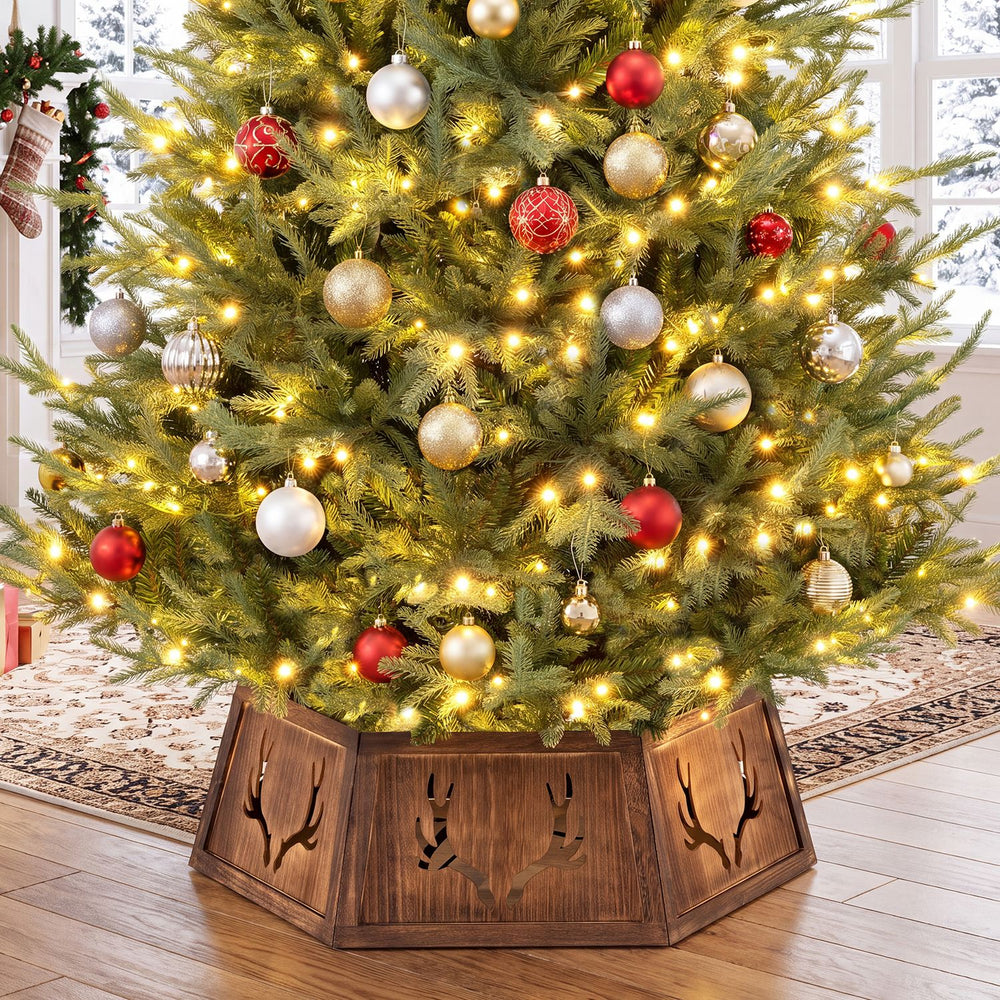 Holiday Tree Starter Bundle: 4.5 ft Pre-Lit Tree + Tree Collar