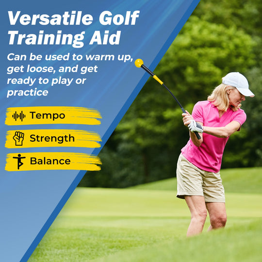 31.5 Inch Golf Swing Trainer Aid with Weighted Head for Grip Rhythm Balance