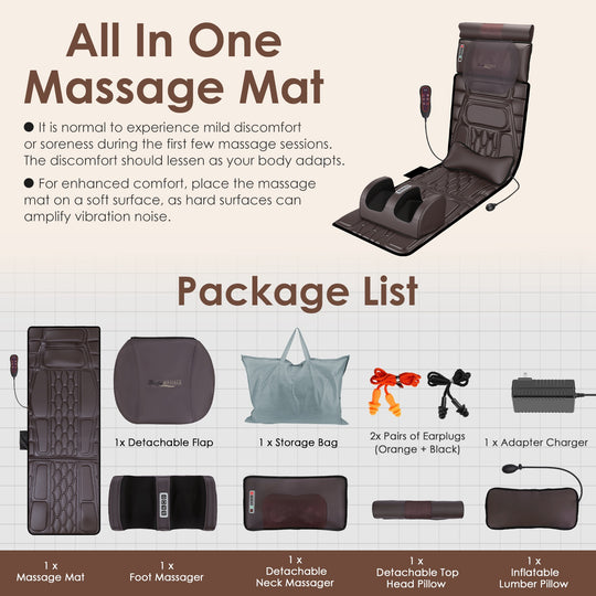 Full Body Massage Mat with Heat and Shiatsu Neck & Foot Massager